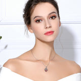 925 Sterling Silver Evil Eye Pendant Necklaces CZ Hamsa Hand Pendant Necklace with Sliver Chain 18 inch Box gift