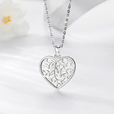 925 Sterling Silver Good Luck Tree Of Life Olive leaf Pendant Necklace For Men Women Sterling-Silver Fine Jewelry