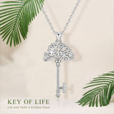 925 Sterling Silver Key & Tree Of Life Pendant Necklaces 18 / 20 inch Silver Link  Chain Fashion Jewelry Party Gift