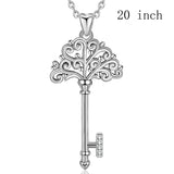 925 Sterling Silver Key & Tree Of Life Pendant Necklaces 18 / 20 inch Silver Link  Chain Fashion Jewelry Party Gift