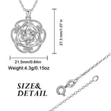 925 Sterling Silver Luxury irish triquetra Celtics Flower Pendant Necklace For Women Birthday Gifts Fine Jewelry