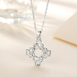 925 Sterling Silver Necklace Good Luck Shamrock Pendant Clover Flower Charm For Women man girl boy Fine Jewelry