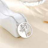 925 Sterling Silver Tree of Life Necklace Simple Coin Necklace Pendant Fine Polishing Jewelry for girl Christmas Gift