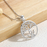 925 Sterling Silver Tree of Life Necklace Solid Silver Twisted Rowan Tree Charm with Silver Chain