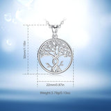 925 Sterling Silver Tree of Life Necklace Solid Silver Twisted Rowan Tree Charm with Silver Chain