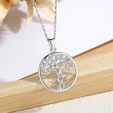 925 Sterling Silver Tree of Life Necklace Solid Silver Twisted Rowan Tree Charm with Silver Chain