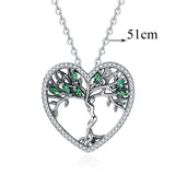 925 Sterling Silver Tree of Life Pendant Clear Green CZ Necklaces Independent freedom goddess necklace Women Jewelry