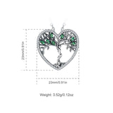 925 Sterling Silver Tree of Life Pendant Clear Green CZ Necklaces Independent freedom goddess necklace Women Jewelry