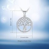 925 Sterling Silver Tree of Life Pendant Family Tree Necklace Lover Charm Delicate Silver Cable Chain or Charm