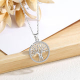 925 Sterling Silver Tree of Life Pendant Family Tree Necklace Lover Charm Delicate Silver Cable Chain or Charm