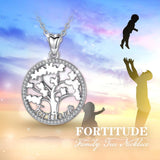 925 Sterling Silver Tree of life Necklace CZ Big Tree Pendant Fortitude Design FIne Jewelry For Happy Birthday gift