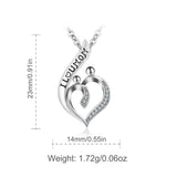 Authentic 925 Sterling Silver I Love Mom Gift For Mother Pendant Heart CZ Necklace for Women Trendy Jewelry