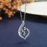 Authentic 925 Sterling Silver I Love Mom Gift For Mother Pendant Heart CZ Necklace for Women Trendy Jewelry