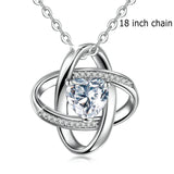 925 Sterling Silver Heart Pave Clear Crystal CZ Necklaces Pendants for Women Fashion Necklace Jewelry Gift