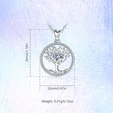 Sterling Silver Tree of life Pendant Necklace silver Nature Tree Necklaces with Crystal CZ for Birthday Gift