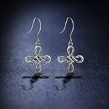 925 Sterling Silver Good Luck Irish Celtics Knot Earring Women Fine Jewelry Vintage Dangler