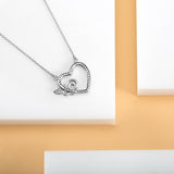 925 Sterling Silver Guardian Angel Heart Chain Necklace For Women teen Fashion  Jewelry Birthday love Gift