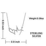 925 Sterling Silver Heartbeats Pendant Necklace for Women Sterling Silver Jewelry Elegant Pendentif haute joaillerie