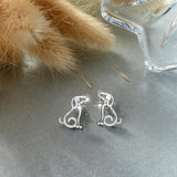 925 Sterling Silver Loyal Partners Little dog Animal Small Crystal Stud Earrings for Women fine Jewelry