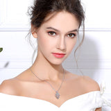 925 Sterling Silver Lucky Hamsa Hand Pendant Necklaces for Women Girls Gift Purple Zircon Fashion Sterling-silver Jewelry