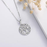 925 Sterling Silver Tree of Life  Pendant Necklace for Women Cubic Zirconia Pendants Reiki Jewelry Birthday Days gift Box