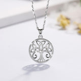 925 Sterling Silver Tree of Life  Pendant Necklace for Women Cubic Zirconia Pendants Reiki Jewelry Birthday Days gift Box