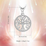 925 Sterling Silver Tree of Life  Pendant Necklace for Women Cubic Zirconia Pendants Reiki Jewelry Birthday Days gift Box