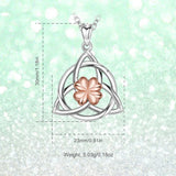 925 Sterling Silver Triangle Celtics Knot Pendant Necklace Rose gold plated Celtic-Shamrock Necklace good luck fine jewelry