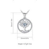 925 Sterling Silver Crystal Tree Necklace Tree of life Pendant Cubic zirconia Jewelry for women