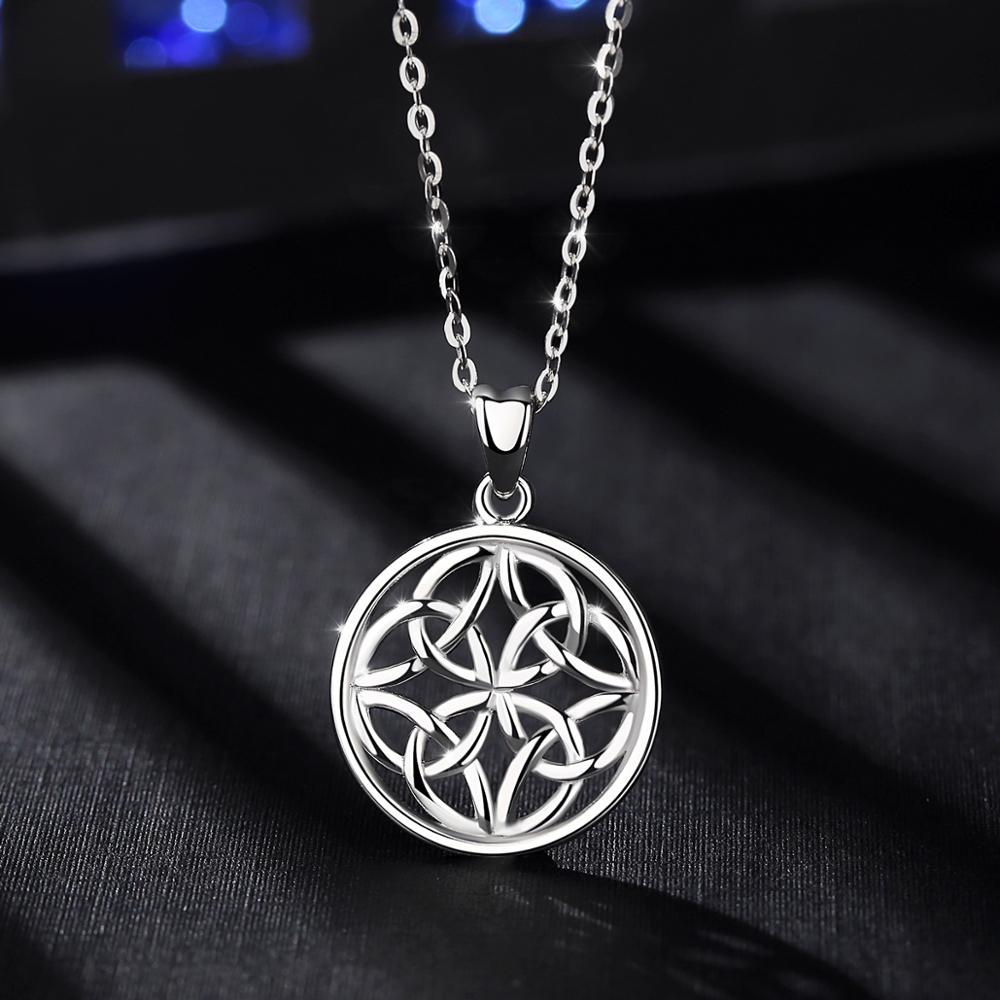 Sterling silver Celtic Knot Necklace Round Pendant with gift box Good