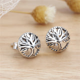 S925 Sterling Silver Fashion  Tree Of Life Stud Earrings