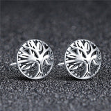 S925 Sterling Silver Fashion  Tree Of Life Stud Earrings