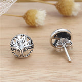 S925 Sterling Silver Fashion  Tree Of Life Stud Earrings