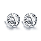 Silver Fashion  Tree Of Life Stud Earrings