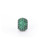 Fashion Green Cubic Zirconia Sterling Silver Charm For Bracelet and Necklace