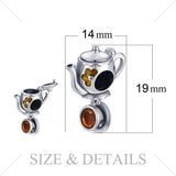 925 Sterling Silver Enamel Tea Coffe Cup Beads Charms Silver 925 Original Fit Bracelet