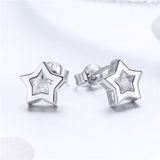 925 Sterling Silver  Star Stud Earrings