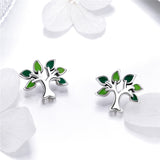 S925 Sterling Silver  Tree Of Life Stud Earrings