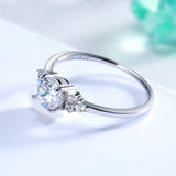 High Quality 100% 925 Sterling Silver Princess Square clear CZ Finger Rings for Women Wedding Engagement Jewelry