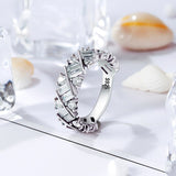 New 100% 925 Sterling Silver Classic Wedding Finger Rings with Clear Zircon Fashion Ring for Women Party Jewelry