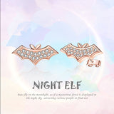 925 Sterling Silver Bat Earrings Animal Wings Stud Earrings For Women