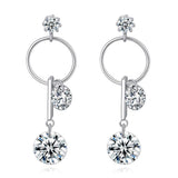 S925 Sterling Silver Creative Micro-Set Geometric Earrings Earrings Jewelry Cross-Border Exclusive