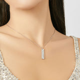 925 Sterling Silver Engrave Chain Pendant Necklace for Women