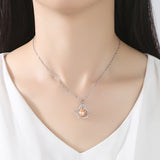 Petal Freshwater Pearl cubic Zircon Pendant Fashion Romantic necklace