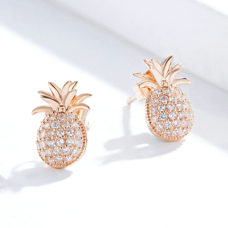 Pineapple Stud Earrings Pineapple Earrings Gold Studs Stud 