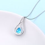 S925 Sterling Silver Fashion Creative Blue Flame Necklace Female Clavicle Chain Jewelry Pendant Cross-Border Special