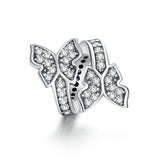 925 Sterling Silver Charm For Women Surrounded Butterflies Dazzling Beads