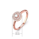 Excellent Cut Princess Full Zirconia Fashion Female Ring For Gift Birthday