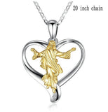 925 Sterling Silver Virgin Mary Pendant god Necklaces Christian Religious Jewelry heart choker for Women