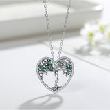 925 Sterling Silver Tree of Life Pendant Clear Green CZ Necklaces Independent freedom goddess necklace Women Jewelry